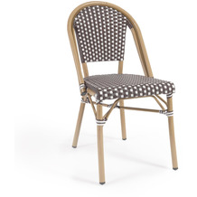 Nosh Outdoor Bistrot-Stuhl Marilyn aus Aluminium synthetischem Rattan braun und weiss