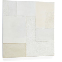 Nosh Pineda Leinwand abstrakt weiß 95 x 95 cm