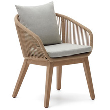 Nosh Portalo Stuhl aus Seil in Beige und Beinen aus massivem Akazienholz