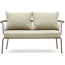 Nosh Salguer 2-Sitzer-Sofa aus grünem Seil und Stahl in Braun 134 cm