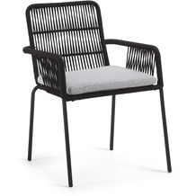 Nosh Samanta Seilstuhl schwarz und Beine aus verzinktem Stahl