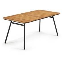 Nosh Soumaya Tisch 180 x 90 cm aus massivem Akazienholz und schwarzen Stahlbeinen FSC 100%