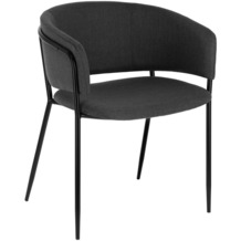 Nosh Stuhl Runnie dunkelgrau mit schwarz lackierten Stahlbeinen