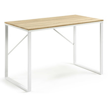 Nosh Talbot Schreibtisch aus Melamin natur und Stahlbeinen mit weißem Finish 120 x 60 cm