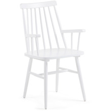 Nosh Tressia Stuhl mit Armlehnen DM und massives Kautschukholz weiß lackiert