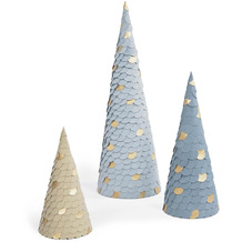 Nosh Venetia Set aus 3 Weihnachtsbäumen blau 20 cm 30 cm 45 cm