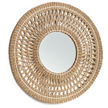 Nosh Verenade Spiegel aus Naturfasern mit natürlichem und weißem Finish Ø 60 cm
