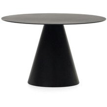 Nosh Wilshire runder Tisch getempertes Glas und Metall mit schwarzem Finish Ø 120 cm