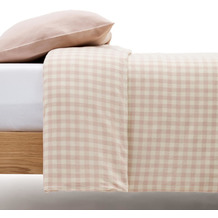 Nosh Yanil Bettwäscheset aus Bettdecken- und Kopfkissenbezug und Bettlaken 100% Baumwolle Karos