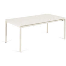 Nosh Zaltana ausziehbarer Outdoor-Tisch aus Aluminium mattweißer 180 (240) x 100 cm