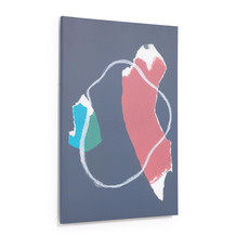 Nosh Zoeli abstraktes Leinwand blau und rot 60 x 90 cm
