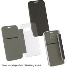 Fontastic OZBO PU Tasche "Diary Clear" - schwarz - für Samsung Galaxy S7 edge
