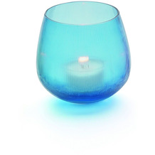 Philippi Capy Teelichthalter, handgeschliffen, royalblau Glas, lackiert und eingebrannt, 8 cm (h)