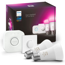 Philips Hue White and Color Ambiance 1100 Starter Kit 2x E27, 1 x Smart Button, 1 x Bridge