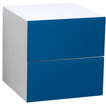 PHOENIX Atlanta - Schubladencontainer mit 2 Schubladen mit Push-Open-Funktion und Glasfront Blue Lagoon