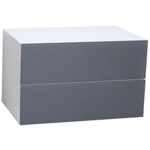 PHOENIX Atlanta - Schubladencontainer mit 2 Schubladen mit Push-Open-Funktion und Glasfront Smokey Grey