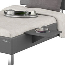 PHOENIX Miami Nachttisch zum einhängen in Jugendbett, Metallic Lackierung, chromfarbenes Logo aus hochwertigem Autoschriftzug, Grau Matt