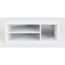 PHOENIX Prana - Lowboard, TV-Möbel, Sitzbank mit 1 quadratischen Fach und 2 breiten offenen Ablagen inkl Kabelöffnung, abgerundeten Kanten, weiss hochglanz