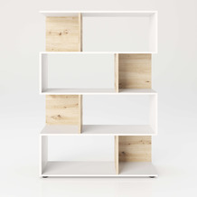 PHOENIX Shelfy - Bücherregal, Büroregal, Raumteiler mit 8 Fächern, asymmetrische Aufteilung artisan eiche / grau