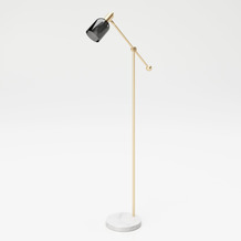 PLAYBOY Stehlampe "AMBER" Leselampe, 148 cm, Marmorfuß, Retroleuchte