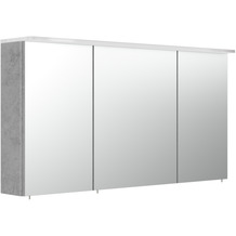 Posseik Spiegelschrank 120cm inkl. Design Acryl-Lampe und Glasböden beton EEK: F