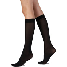 Pretty Polly Basic Opaques 40D Opaque Knee Highs with Silk Finish - 2 Paar Black OS