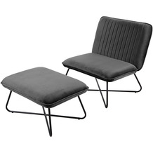 Reality Import Lounge-Set Stuhl und Hocker anthrazit Anthrazit