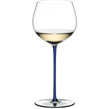 Riedel Fatto A Mano Oaked Chardonnay Glas mit dunkelblauem Stiel