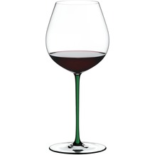 Riedel Fatto A Mano Old World Pinot Noir Glas mit grnem Stiel