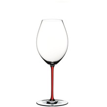 Riedel Fatto A Mano Old World Syrah Glas mit rotem Stiel