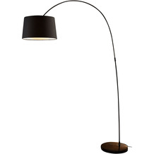 SalesFever Bogenlampe 205 cm schwarz, echter Marmorfuß, 40 cm Lampenschirm