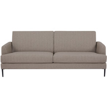 SalesFever Sofa 3-Sitzer Strukturstoff Metall, Stoff Hellbraun, Schwarz 394557