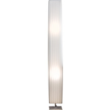 SalesFever Stehlampe 120 cm eckig weiß chrom, Latex Plisseé Lampenschirm, verchromtes Metall