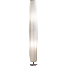 SalesFever Stehlampe 120 cm rund wei chrom, Latex Plisse Lampenschirm, verchromtes Metall