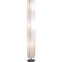 SalesFever Stehlampe 160 cm rund weiß chrom Plisseé Lampenschirm, verchromtes Metall