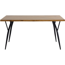 SalesFever Tisch 150x90 cm naturfarben, Beine schwarz 361542