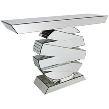 SalesFever Tisch aus MDF mit Spiegelglas, Sockel rund Spiegelglas, Holzwerkstoff (MDF) verspiegelt 391891