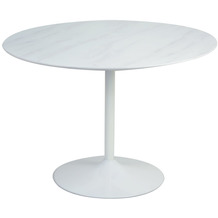 SalesFever Tisch Weiß rund Ø 110 cm Metall, MDF Weiß 394281