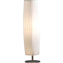 SalesFever Tischlampe 60 cm rund weiß chrom Plisseé Lampenschirm, verchromtes Metall