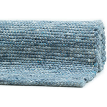Sansibar Handwebteppich Hörnum UNI blue 40 x 60 cm