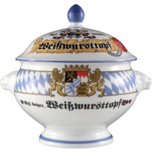 Seltmann Weiden Terrine Löwenkopf mit Deckel 2,00 l Compact Bayern 27110 blau, gelb, rot/rosa