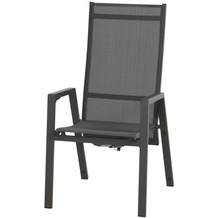Siena Garden Savona Dining Move Sessel matt anthrazit / silber-schwarz Gestell Aluminium, Fläche Ranotex®-Gewebe, silber-schwarz