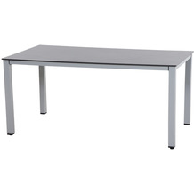 Siena Garden Sola Dining Tisch 160x90 cm, silber Gestell Aluminium silber, Tischplatte HPL dark stone