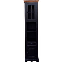 SIT CORSICA Hochschrank 2 Türen, 1 Schublade, 2 offene Fächer schwarz mit honigfarbiger Deckplatte