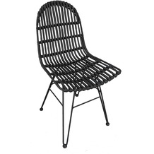 SIT RATTAN Stuhl schwarz, ohne Armlehne