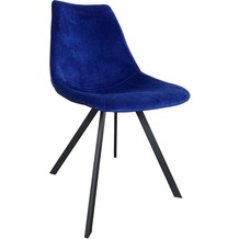 SIT SIT&CHAIRS Stuhl, 2er Set Bezug: Velvet Dark Blue Bezug dunkelblau, Gestell antikschwarz