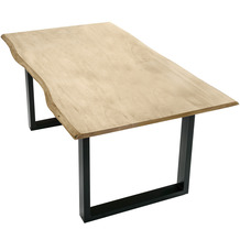 SIT TABLES & CO Tisch 140 x 80 cm, Platte hell gekälkt, Gestell schwarz Platte hell gekälkt antikfinish, Gestell antikschwarz lackiert