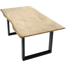 SIT TABLES & CO Tisch 160 x 85 cm, Platte hell geklkt, Gestell schwarz Platte hell geklkt, Gestell schwarz lackiert