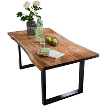 SIT TABLES & CO Tisch 160 x 85 cm Platte nubaumfarbig, Gestell schwarz lackiert
