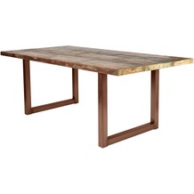 SIT TISCHE Tisch 180x100 cm, buntes Altholz Platte bunt lackiert, Gestell antikbraun